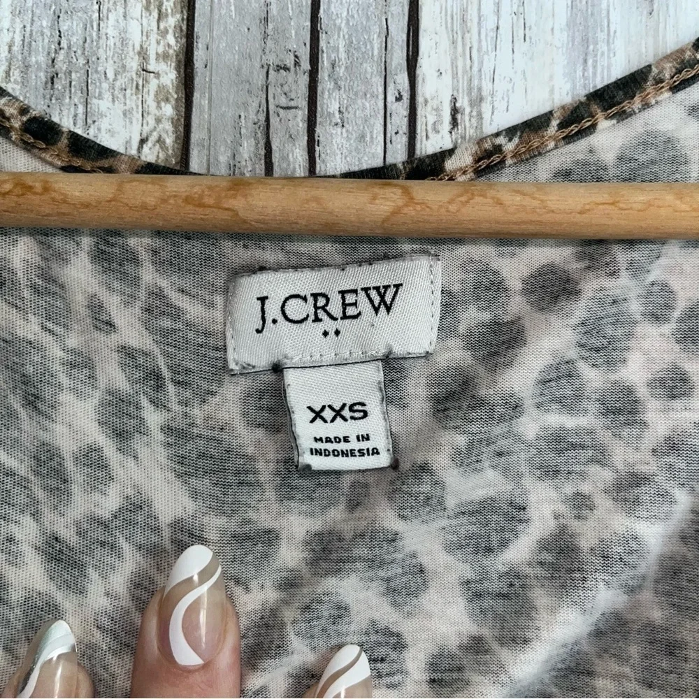 J.Crew Leopard Print Midi Dress XXS Sleeveless Cotton Fitted Casual Summer Dress
